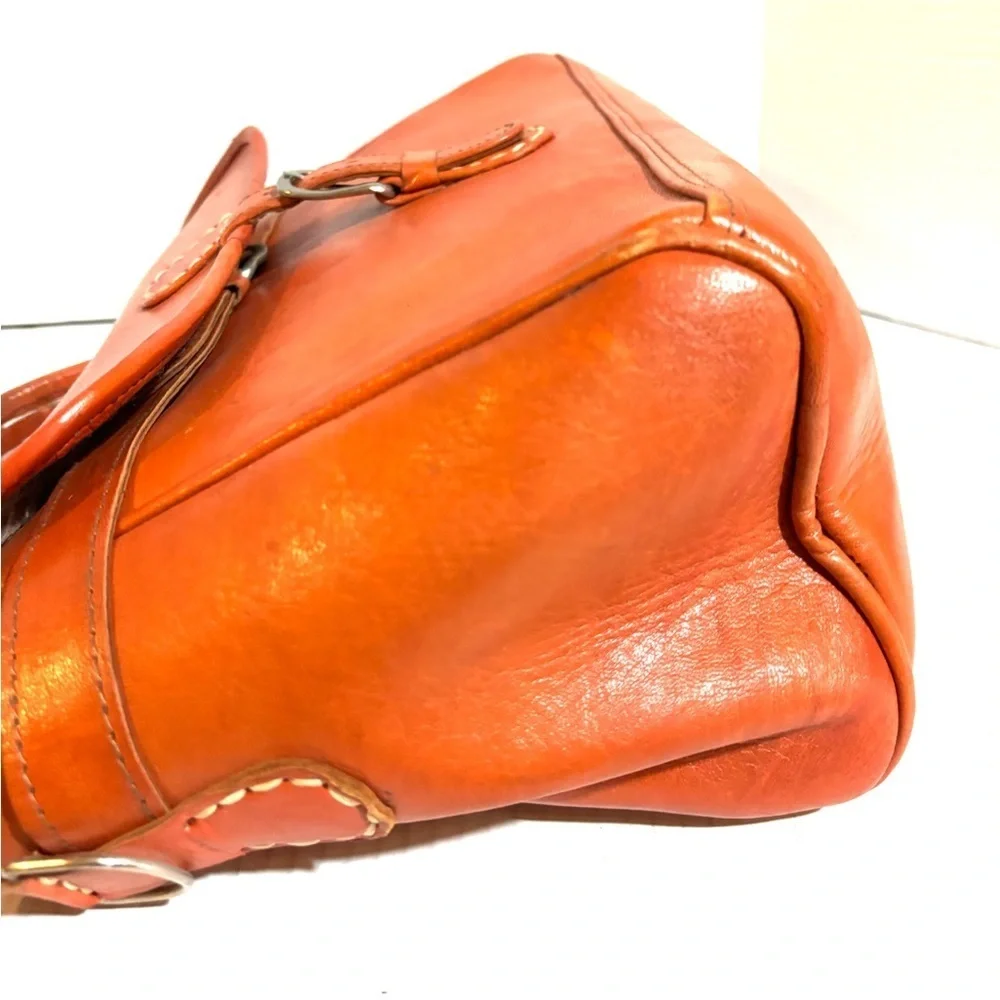 Stylish vintage unisex Orange Leather briefcase